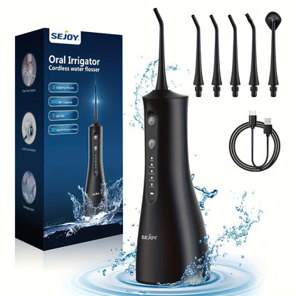 Dental Oral Irrigator USB Rechargeable Teeth Cleaner Portable Dental Water Flosser 5 Modes IPX7 Mouth Washing Machine