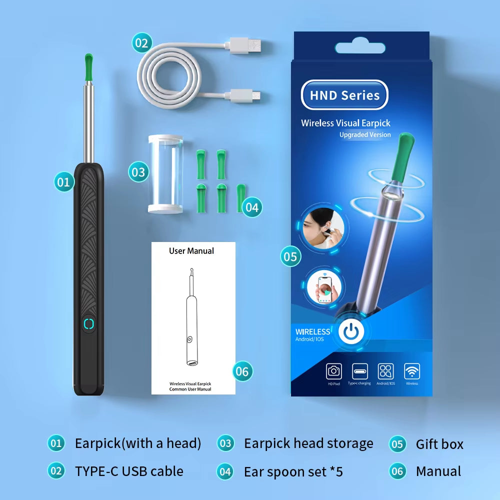 Ear Cleaner with Camera Wireless (Ear Sticks Otoscope)